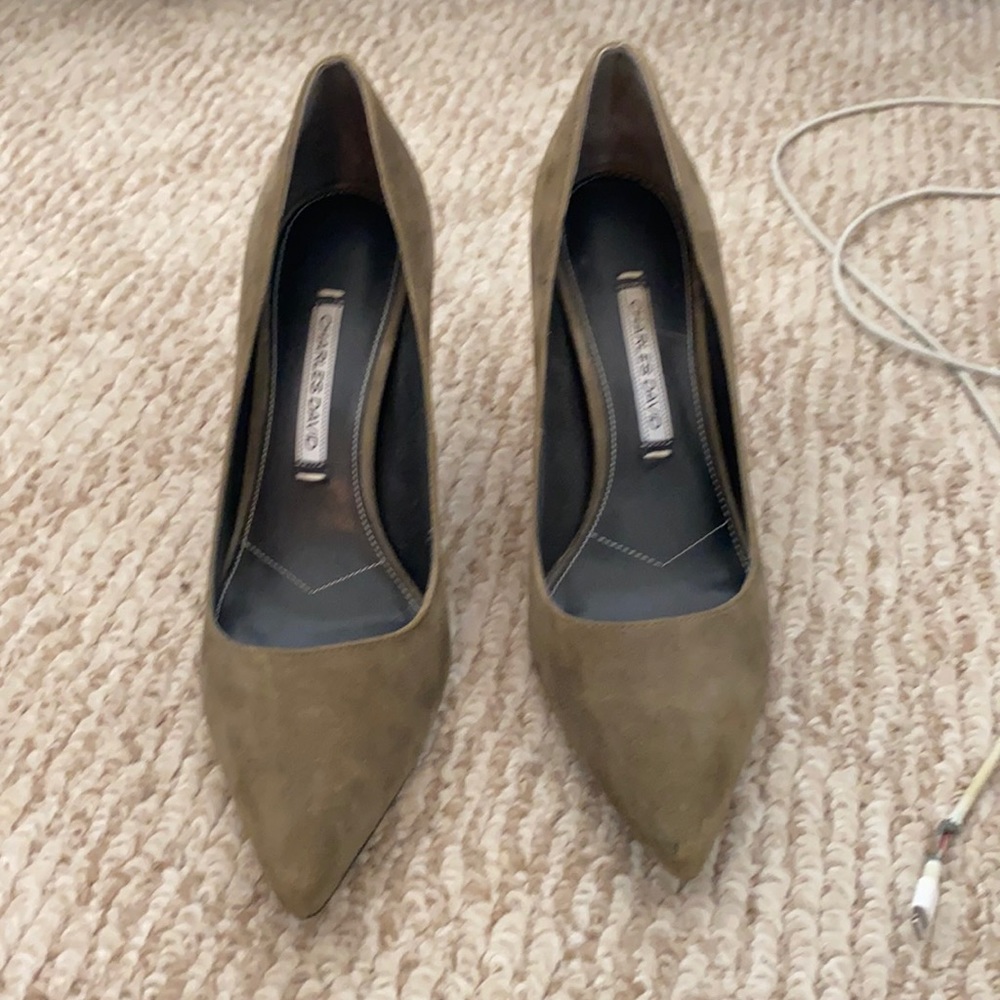 Green Charles David heels.  Size 8